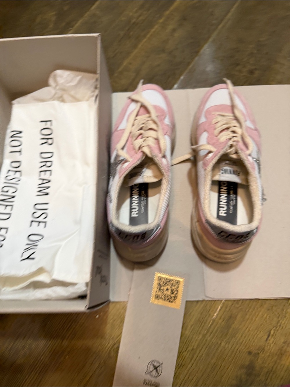 Golden Goose Pink and White Glitter Star Sneakers - Picture 8 of 10